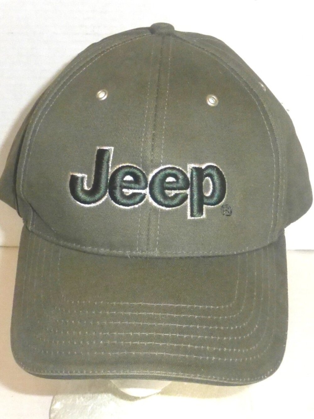 Jeep Strapback Adjustable Embroidered Hat Olive Green 100% Cotton